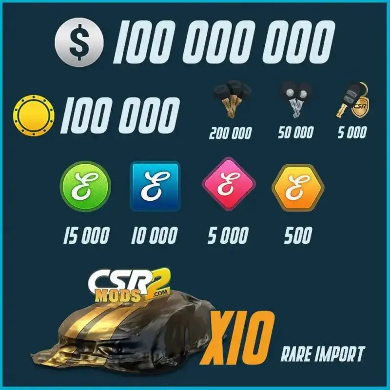 CSR2 CARS BOSS PACKAGE - IOS / Stock Loot Packages | CSR2Cars Cash Gold Keys