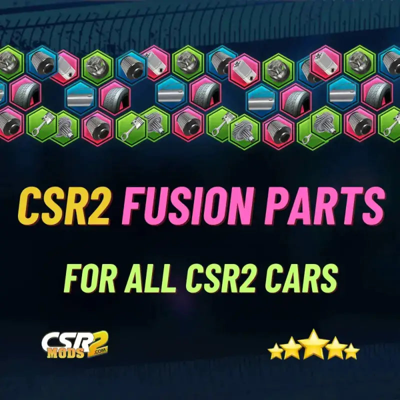CSR2 Cars Fusion Parts - All Types x50 MODS SERVICES